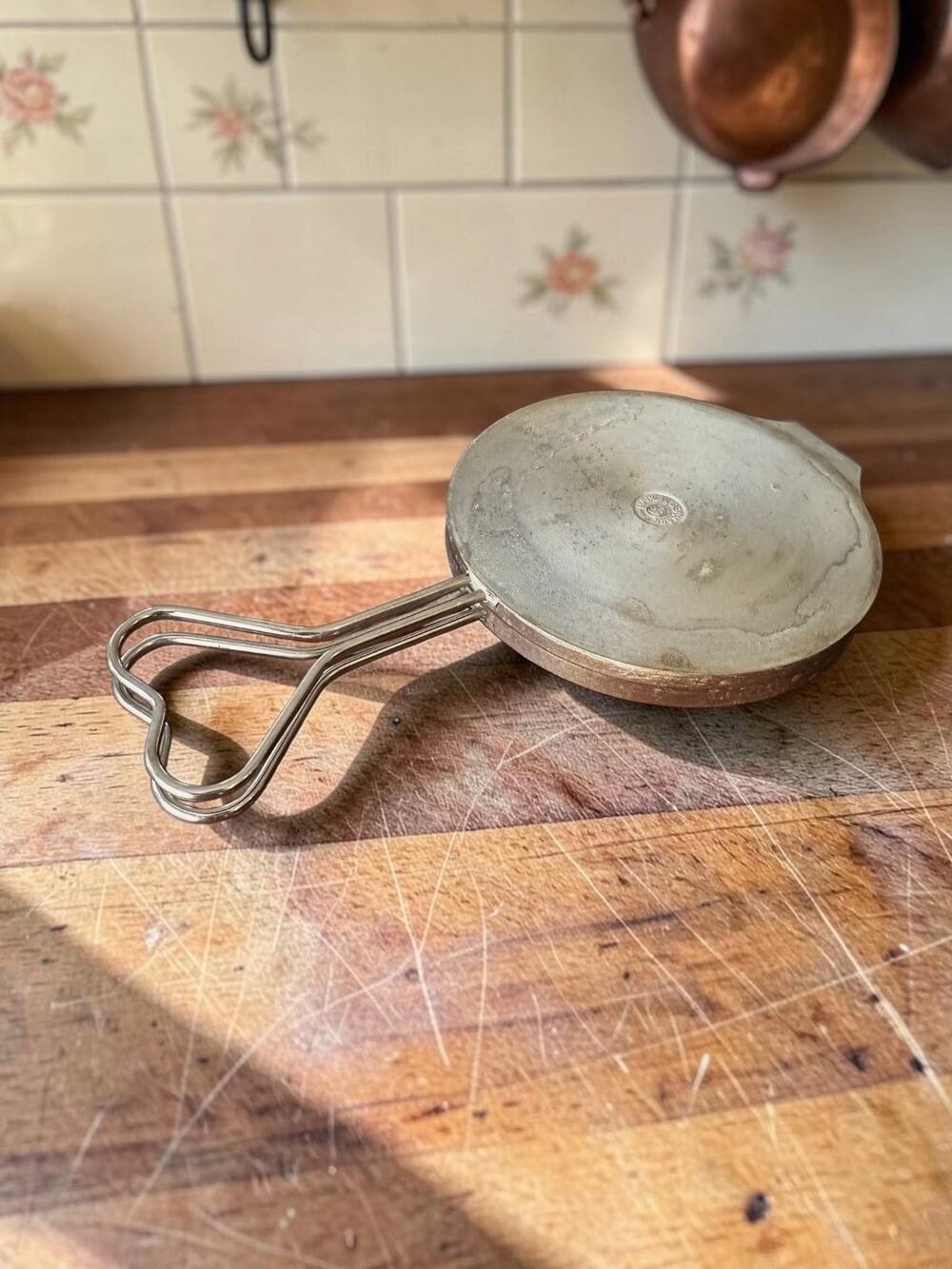 Vintage 1960s Danish Heart Waffle Iron Stovetop Maker Made in Denmark